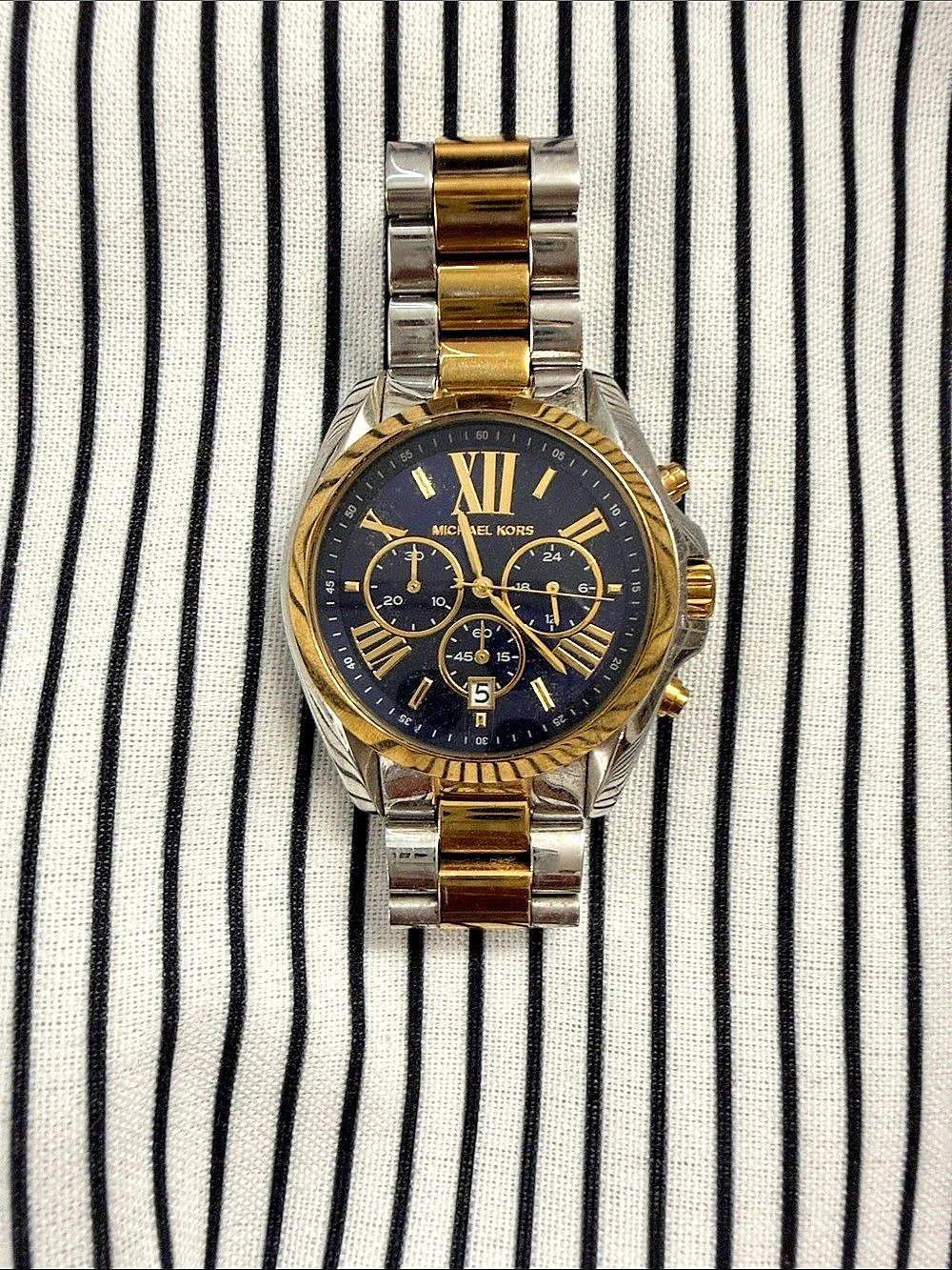 Michael Kors Lexington Chronograph Two-Tone Watch Gold & Silver